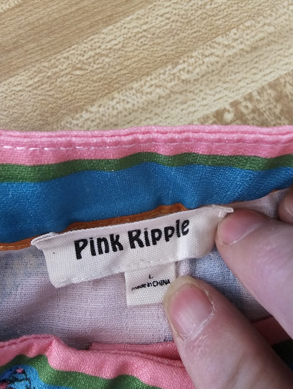 Pink Ripple Dress L Celestial Rainbow Zodiac Maximalist Boho Puff Sleeve Mini - Picture 8 of 10